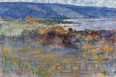 范额伦 2005年作 有远山和湖的风景 61×91cm